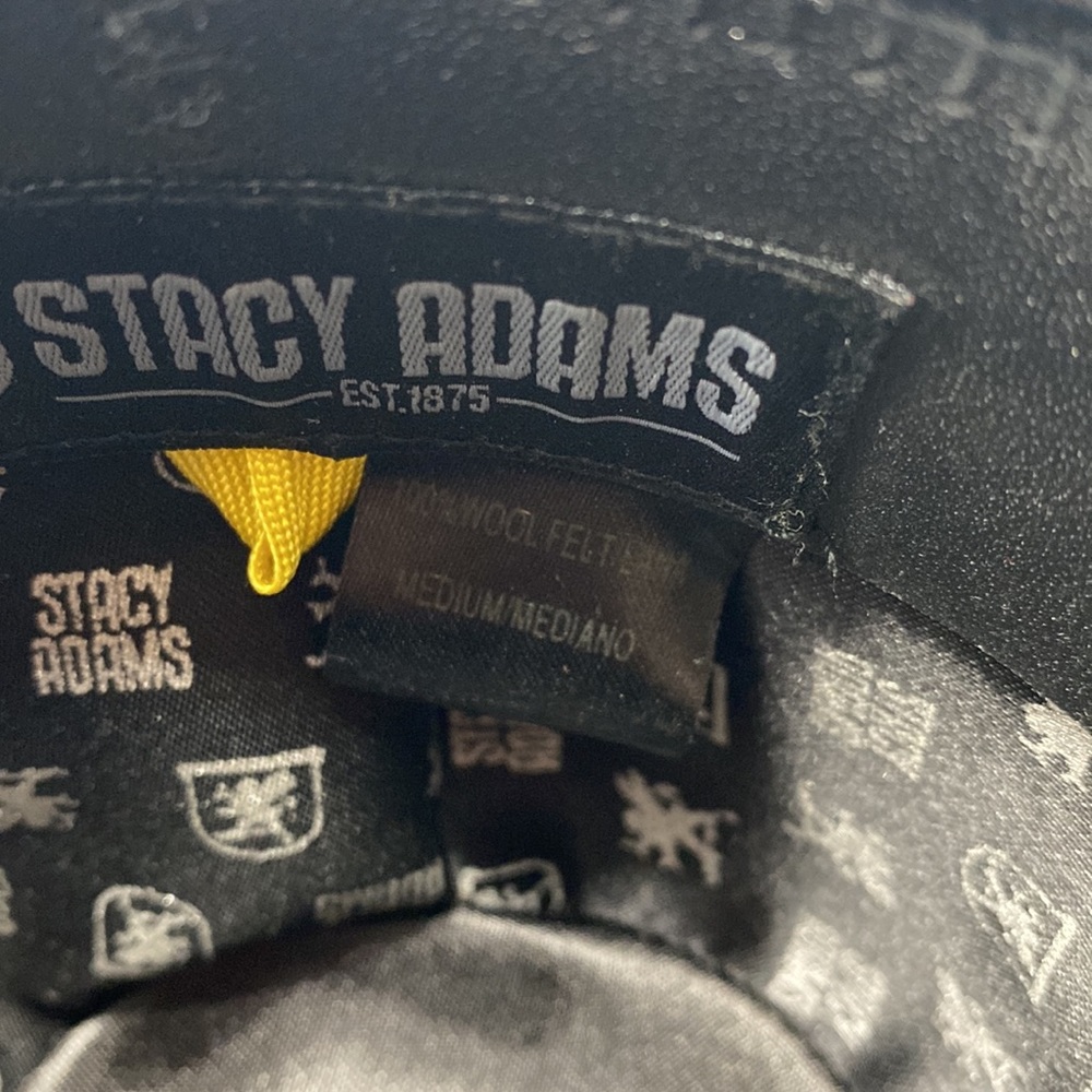 Stacy Adam’s Black Wool Felt Fedora Hat Size‎ M - Picture 9 of 13